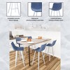LeisureMod Elland 41" Upholstered Leather Bar Stool with Iron Legs - Modern White Base and Footrest Counter Height Stool for Kitchen and Bar, Set of 2 - 3 of 4