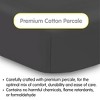 BreathableBaby Cotton Percale Fitted Sheet, For 52" x 28" Crib & Toddler Bed Mattress, Black (2-Pack) - 2 of 4
