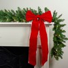 Northlight 12" x 28" Red 4-Loop Velveteen Christmas Bow with Gold Trim - 2 of 3