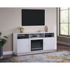 TOBILE 70"W White Walnut Finish Fireplace TV Stand with Heater,LED Light, Cabinets,Shelves - 3 of 4