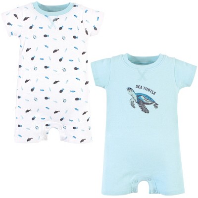 Touched By Nature Unisex Baby Organic Cotton Rompers, Endangered Sea ...