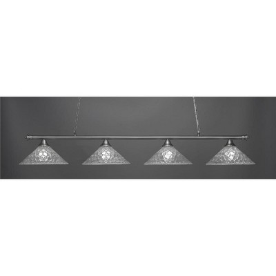 Toltec Lighting Oxford 4 - Light Island Pendant Light in  Brushed Nickel with 16" Italian Bubble Shade