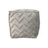 Moti Garnet Ottoman  18" Square Comfort Farmhouse Fabric Pouf in Stunning Stone - 3 of 4