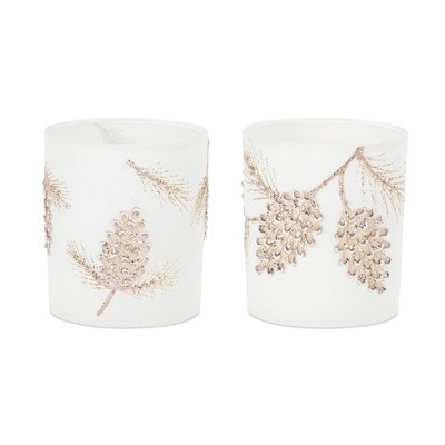 Melrose Frosted Pinecone Votive Holder (Set of 6)