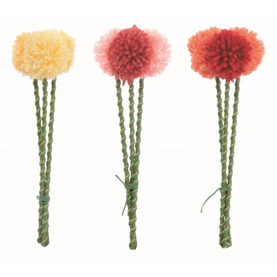 Transpac Small 9.0" Bright Spring Pom-Pom Bundle Set of 3 Home Decorations