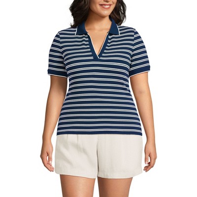 Lands' End Women's Short Sleeve Wide Rib Polo