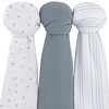 Ely's & Co. Cotton Muslin Swaddle Blanket  Blue Star Collection 3 Pack - 3 of 4