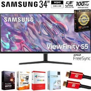 Samsung 34" ViewFinity S50GC Series 1440p Ultrawide Monitor +26 Months Protection Bundle - 1 of 4