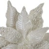 Northlight 22" Pearl White Glittered Poinsettia Christmas Stem Spray - 4 of 4