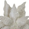 Northlight 22" Pearl White Glittered Poinsettia Christmas Stem Spray - image 4 of 4