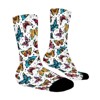 Butterfly Seamless Women Printed Crew Socks Funny Funky Socks Soft Polyester Novelty Gifts for Artists Men - 3 of 4