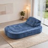 2 Seater Modern Floor Sofa with 2 Pillows, Convertible Foam-Filled Sleeper Bed, Folding Linen Couch Mattress for Living Room or Playroom-Koiai - 3 of 4