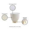 Sapphtopaz Modern End Table with Pleated Upholstered Sofa Table with Round Ceramic Marble Table Top Elegant Side Table for Living Room, Bedroom - 3 of 4