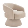 Ridstar Beige 360 Degree Comfy Swivel Barrel Chair, Upholstered Velvet Round Accent Chairs with Open Backrest - 3 of 4