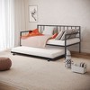 YONWAY Twin Daybed with Trundle, Metal Bed Frame with Trundle, Daybed & Trundle Frame Set with Wheels & Metal Slat Support - 2 of 4