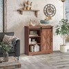 NicBex Farmhouse Sideboard Cabinet with Open Storage Shelves 33 Inch Buffet Cabinet with Adjustable Shelf for Kitchen,Living Room,Brown - 2 of 4