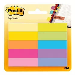 Post-it 10pk 1/2"x2" Page Markers Assorted Bright Colors