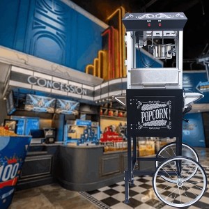 KTMBDW Popcorn Maker Machine - Professional Cart With 6/8/12 Oz Kettle Makes Up to 24 Cups - Vintage Popcorn Machine Movie Theater Style - 1 of 4