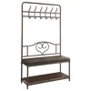CAVINAS Hall Tree with 5 Hooks Simple Coat Rack with Shoe Rack and Bench for Entryway - 3 of 4