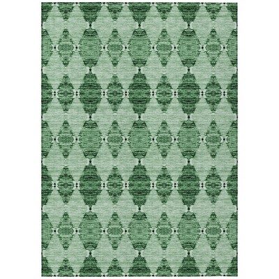 Emerald And Green Moroccan Washable Indoor Outdoor Area Rug
