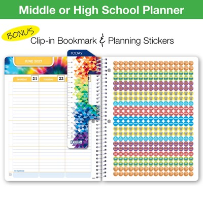2026-2027 Global Printed Products 7 x 9 Academic Year Secondary Student-Matrix, Weekly/Monthly, 11 Month, Black Doodles