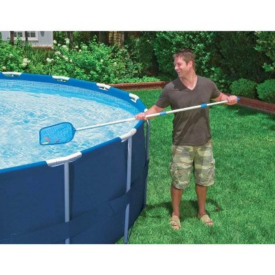 Blue and Silver Aluminum Pool Cleaning Kit with Telescoping Pole