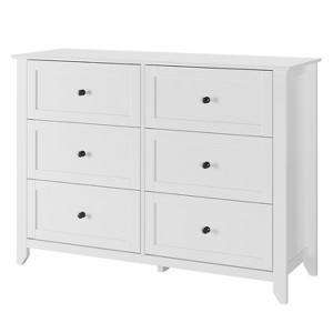 Zstar 6 Drawer Dresser, Modern Chest of Drawers with Round Handle and Sturdy Leg - 1 of 4