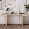 66" Minimalist Console Table Behind Couch with Wood Veneer,Wood Open Base Console Table,Freestanding Living Room Console Table Decor-Coolbibila - 2 of 4