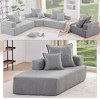 YOOCOZZ Sponge Sectional Compressed Sofa with Armrest, Backrest and Legless Design - Grey - 3 of 4