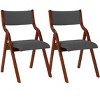 Christopher Knight Home Boris Cherry Wood and Upholstered Fabric Folding Dining Chair（Set of 2） - 2 of 4
