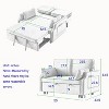 50"W Velvet Upholstered Loveseat Sofa with Side Pockets, 2 Pillows and Removeable Backrest Pull-out Sofa Bed, 4L -ModernLuxe - 4 of 4