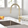 SUMERAIN Kitchen Sink Faucet with Dual Mode Sprayer,Single Hole Pull-Out Kitchen Faucet Brushed Gold - 4 of 4