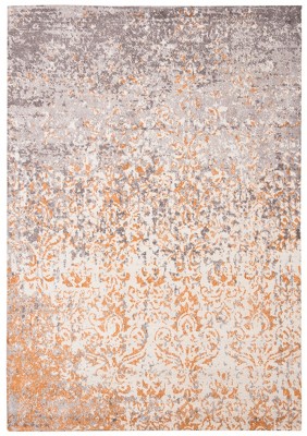 Handmade Ivory/Rust Tufted Wool-Viscose Blend Rectangular Rug 4' x 6'