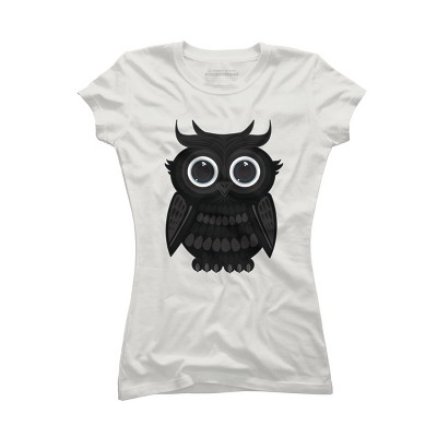 Junior's Design By Humans Black Owl By Adamzworld T-Shirt