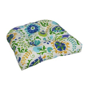Blazing Needles, 19-inch U-Shaped Spun Polyester Outdoor Tufted Dining Chair Cushion - 1 of 2