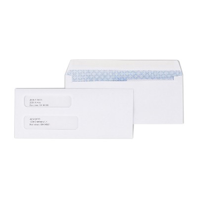 MyOfficeInnovations #8 5/8" Check-Size Double Window Security-Tint Gummed Envelopes 500/BX 438614