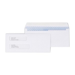 MyOfficeInnovations #8 5/8" Check-Size Double Window Security-Tint Gummed Envelopes 500/BX 438614 - 1 of 4