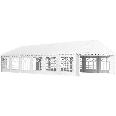 Outsunny 20' x 40' Heavy Duty Party Tent, Galvanized Outdoor Canopy Tent with Removable Sidewalls, 12 Windows and 2 Doors