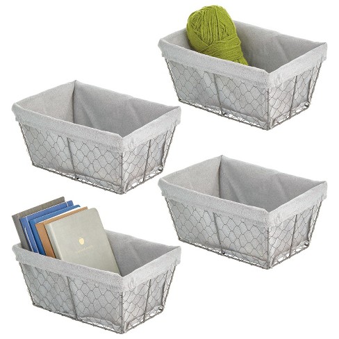 Farmlyn Creek 3-pack 9 Inch Square Wicker Storage Baskets With Liners -  Small Woven Bins For Organizing Kitchen And Closet Shelves : Target