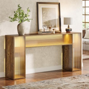 Tribesigns 63-Inch Long Console Table with LED Lights - 1 of 4