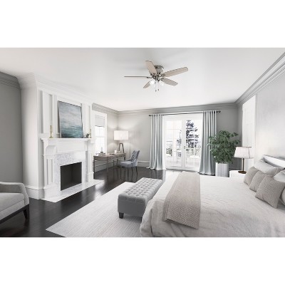 Brushed Nickel 52" Low Profile Ceiling Fan with LED Lights