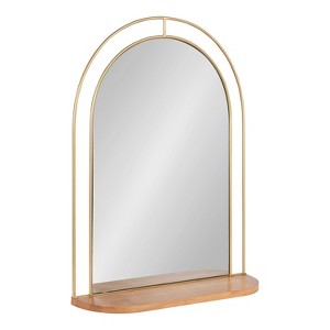 Kate and Laurel Reverie Framed Wall Mirror with Shelf, 23x30, Natural - 1 of 4