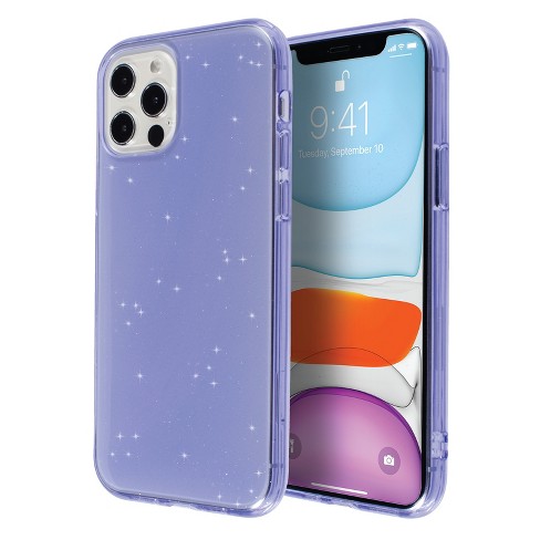 Insten Glitter Case For Iphone 12 Pro Iphone 12 6 1 Soft Tpu Sparkle Protective Cover Crystal Clear Purple Target