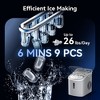 Simzlife Countertop Ice Maker, 26 Lbs/Day, 9 Bullet-shaped Ice in 6 Mins, Auto-Cleaning, Portable Ice Machine,13 Lbs Storage Capacity, Black/Silver - 2 of 4