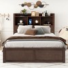 NicBex Full Bed Modern Wooden Bed Frame with Twin Size Trundle, Drawers and Pull Out Storage Headboards for Bedroom, No Box Spring Required, Espresso - 2 of 4