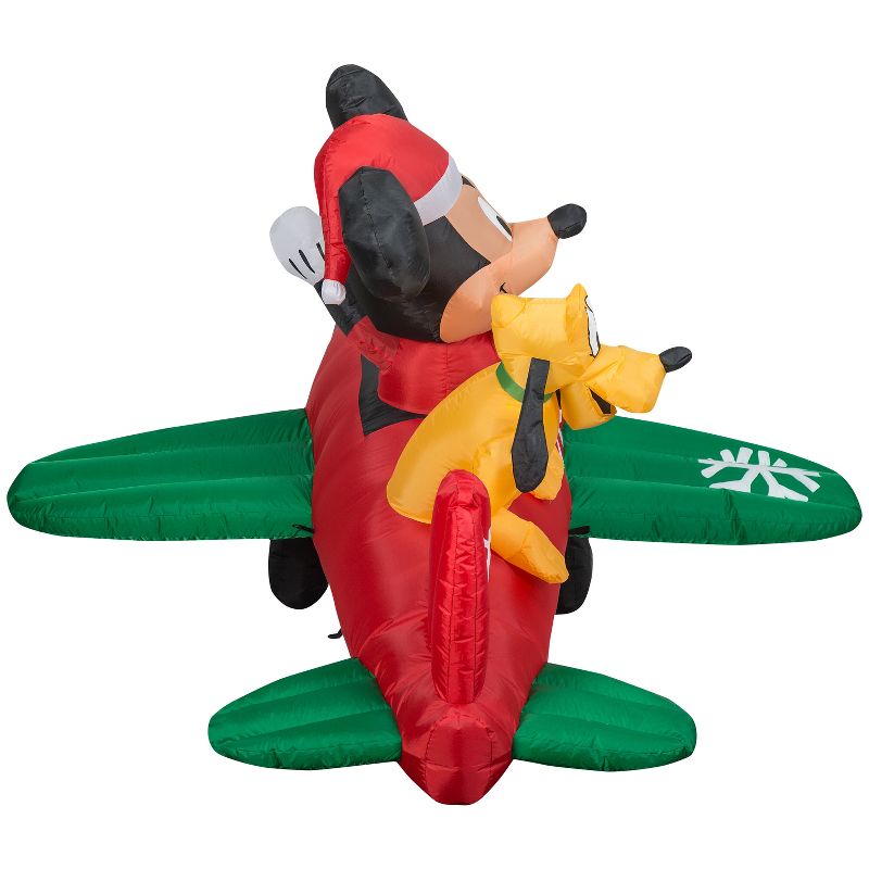 Gemmy Animated Airblown Inflatable Mickey and Pluto Clubhouse Airplane Scene w/LEDs Disney , 4.5 ft Tall, 3 of 5