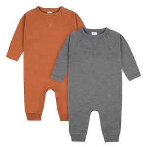 Gerber Baby Boys' Raglan Sleeve Romper, 2-pack - 1 of 4