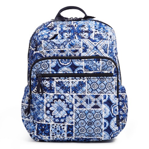 Vera Bradley Women's Cotton XL Campus Backpack Island Tile Blue