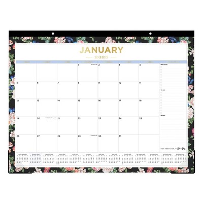 Day Designer 2025 Monthly DeskPad 17.05"x21.97" Rose Garden