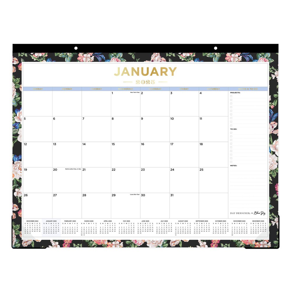 Photos - Planner Day Designer  Monthly DeskPad 17.05"x21.97" Rose Garden 2025